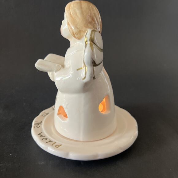 Hermitage Pottery Angel Tealite –“Joy to the World” Signed John Toth VTG Ceramic - Picture 7 of 11